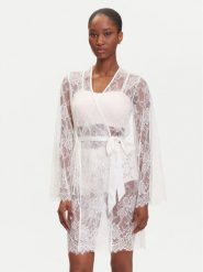 Hunkemöller Szlafrok Magdalena 302070 Biały. Białe szlafroki damskie Hunkemöller, s, bez wzorów, z syntetyku, bez ramiączek. Za 249.99 zł.