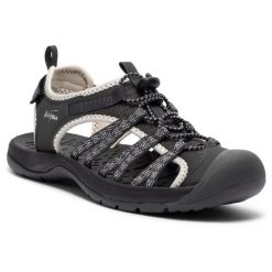 Trespass Brontie - sandały damskie w kolorze węgla drzewnego. Brązowe sandały Trespass, bez wzorów, bez obcasa, bez zapięcia. Za 310.99 zł.