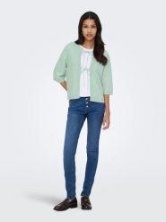 ONLY Kardigan "Simoni" w kolorze miętowym rozmiar: L. Zielone swetry ONLY, l, bez wzorów, bez ramiączek. Za 82.99 zł.