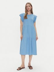 Vila Sukienka codzienna Summer 14087542 Zielony Loose Fit. Zielone sukienki Vila, na co dzień, m, bez wzorów, z syntetyku, bez kołnierzyka, bez ramiączek, proste. Za 119.99 zł.