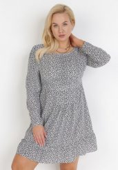 Biało-Czarna Sukienka Evithophis. Białe sukienki Born2be, l, bez wzorów, eleganckie, bez kołnierzyka, bez ramiączek, mini, rozkloszowane. W wyprzedaży za 101.99 zł.