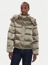 Calvin Klein Jeans Kurtka puchowa Shiny Monologo J20J224616 Szary Regular Fit. Szare kurtki Calvin Klein Jeans, m, bez wzorów, z jeansu, bez kaptura. Za 479.99 zł.