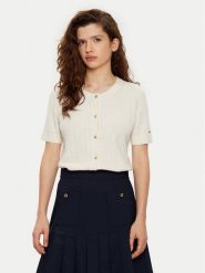 Tommy Hilfiger Kardigan WW0WW43958 Écru Regular Fit. Swetry Tommy Hilfiger, xs, bez wzorów, z wełny, bez ramiączek. Za 419.99 zł.