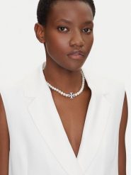 Tory Burch Naszyjnik Kira Pearl 164617 Biały. Białe naszyjniki Tory Burch, z tworzywa sztucznego. Za 1,129.00 zł.