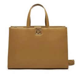 Torebka Tommy Hilfiger. Brązowe torebki klasyczne Tommy Hilfiger, bez wzorów, klasyczne, bez dodatków. Za 439.99 zł.
