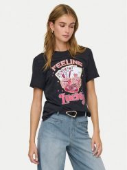 ONLY T-Shirt Lucy 15366031 Czarny Loose Fit. Czarne t-shirty ONLY, m, bez wzorów, z bawełny, bez kołnierzyka, bez ramiączek. Za 79.99 zł.