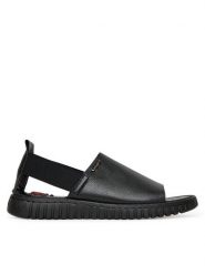 Go Soft Sandały LA319143-6 Czarny. Czarne sandały GO SOFT, bez wzorów, z materiału, bez obcasa, na płaskiej podeszwie, bez zapięcia. Za 139.99 zł.