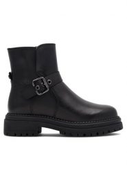 Lasocki Botki RST-WHETHER-05 Czarny. Czarne botki Lasocki, bez wzorów, ze skóry, bez obcasa, na płaskiej podeszwie, bez zapięcia. Za 167.99 zł.