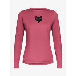 Bluza rowerowa damska Fox Ranger LS Jersey Fox Head. Czerwone bluzy FOX, bez wzorów, z jersey, sportowe, bez ramiączek, bez kaptura. Za 247.49 zł.