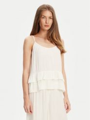 United Colors Of Benetton Top 4VW95H00B Écru Relaxed Fit. Topy United Colors Of Benetton, l, bez wzorów, z wiskozy, bez kołnierzyka, bez ramiączek. Za 139.99 zł.