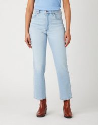 WRANGLER damskie spodnie jeansowe WIDE WEST BRIGHT CLOUD 112141309. Jeansy Wrangler, l, bez wzorów, z jeansu. Za 169.99 zł.