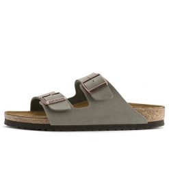 Szare Kapcie Birkenstock Arizona Dorosłych. Szare kapcie Birkenstock, bez wzorów, z materiału. Za 379.00 zł.