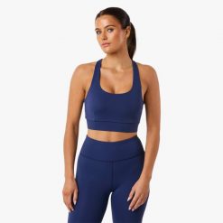 Biustonosz treningowy damski Swedemount Move Strap Bra oddychający. Niebieskie biustonosze sportowe SWEDEMOUNT, bez wzorów, z tkaniny, na fitness i siłownię. W wyprzedaży za 147.00 zł.