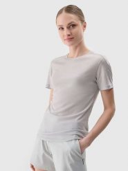 4F Koszulka sportowa w kolorze szarym rozmiar: L. Szare t-shirty sportowe 4f, l, bez wzorów, z materiału, bez ramiączek, outdoorowe. Za 136.78 zł.