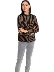 Heine Bluzka w kolorze czarno-jasnobrązowym rozmiar: 36. Brązowe bluzki Heine, bez wzorów, bez kołnierzyka, bez ramiączek. Za 60.99 zł.