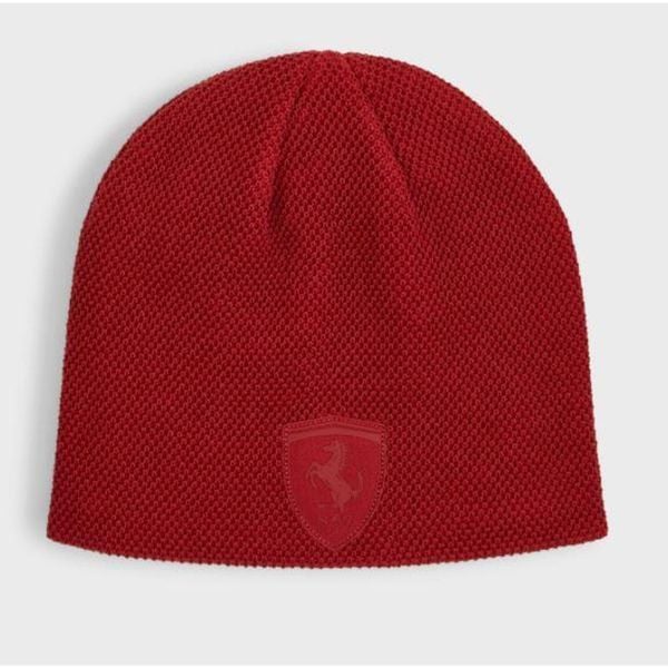 Czapka Zimowa Puma Ferrari Style Beanie. Czerwone czapki zimowe Puma, bez wzorów, z dzianiny, eleganckie. Za 101.20 zł.