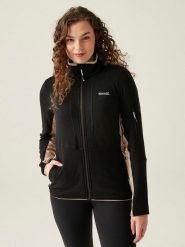 Regatta Kurtka polarowa "Ralina" w kolorze czarno-beżowym rozmiar: 38. Brązowe kurtki Regatta, bez wzorów, z polaru, bez kaptura. Za 104.95 zł.