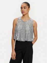 ViCOLO Bluzka TS0351 Srebrny Regular Fit. Szare bluzki ViCOLO, s, bez wzorów, z syntetyku, bez kołnierzyka, bez ramiączek. Za 199.99 zł.