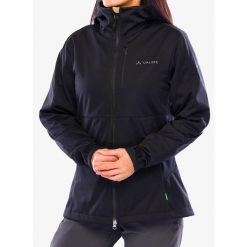 Kurtka softshell damska Vaude All Year Elope Softshell Jacket II. Czarne kurtki przejściowe sportowe Vaude, bez wzorów, z softshellu, bez kaptura, trekkingowe. Za 540.69 zł.
