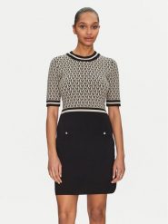 Morgan Sukienka dzianinowa 251-RMESTEM Beżowy Slim Fit. Brązowe sukienki Morgan, xs, bez wzorów, z dzianiny, bez kołnierzyka, bez ramiączek. Za 219.99 zł.