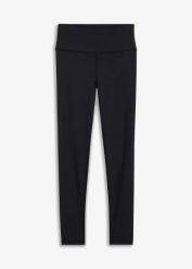 Lekkie legginsy sportowe z wygodną talią. Czarne legginsy bonprix, bez wzorów, sportowe. Za 97.99 zł.