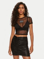Versace Jeans Couture Top 76HAH6A2 Czarny Slim Fit. Czarne topy Versace Jeans Couture, s, bez wzorów, z jeansu, bez kołnierzyka, bez ramiączek. Za 139.99 zł.