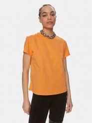 Patrizia Pepe T-Shirt 2M4373/J111-R824 Pomarańczowy Regular Fit. Brązowe t-shirty Patrizia Pepe, m, bez wzorów, z bawełny, bez kołnierzyka, bez ramiączek. Za 249.99 zł.