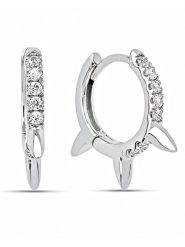 Les Favorites Srebrne kolczyki-kreole z cyrkoniami rozmiar: onesize. Szare kolczyki Les Favorites, z cyrkonią, srebrne. Za 121.99 zł.