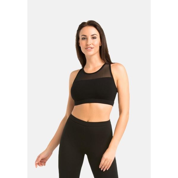 Top Damski Sportowy 2705. Czarne biustonosze sportowe Teyli, bez wzorów, z elastanu, do biegania. Za 99.95 zł.