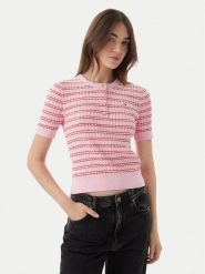 Tommy Hilfiger Sweter WW0WW49613 Różowy jasny Slim Fit. Czerwone swetry Tommy Hilfiger, xs, bez wzorów, z bawełny, bez ramiączek. Za 529.99 zł.