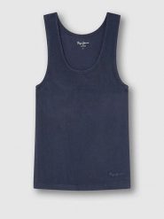 Pepe Jeans Top w kolorze granatowym rozmiar: M. Niebieskie topy Pepe Jeans, m, bez wzorów, z jeansu, bez kołnierzyka, bez ramiączek. Za 131.12 zł.