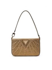 Guess Torebka HWXG95 28720 Złoty. Żółte kopertówki Guess, z aplikacjami, z materiału, wizytowe, bez dodatków. Za 469.99 zł.