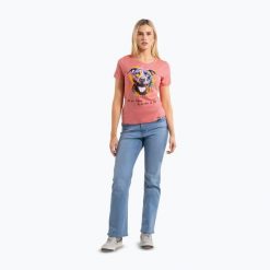 Koszulka damska Pitbull Watercolor. Czerwone t-shirty sportowe PITBULL, bez wzorów, bez ramiączek. Za 64.99 zł.