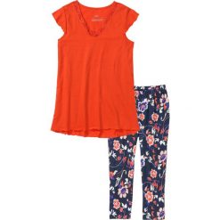 Piżama z legginsami 3/4 bonprix czerwona pomarańcza - ciemnoniebieski z nadrukiem. Piżamy marki bonprix. Za 59.99 zł.