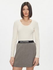 Tommy Hilfiger Bluzka WW0WW41654 Beżowy Slim Fit. Brązowe bluzki Tommy Hilfiger, l, bez wzorów, z wiskozy, bez kołnierzyka, bez ramiączek. Za 169.99 zł.