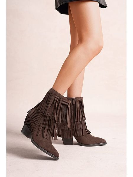 Foreverfolie Botki w kolorze brązowym rozmiar: 38. Brązowe botki Foreverfolie, bez wzorów, eleganckie, bez obcasa, bez zapięcia. Za 135.81 zł.
