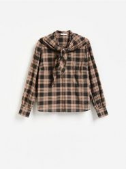 Koszula z wiązaniem - wielobarwny. Koszule Reserved, l, bez wzorów, z bawełny, bez kołnierzyka, bez ramiączek. Za 119.99 zł.