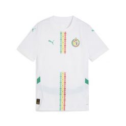 Damska koszulka domowa Senegal 2025 PUMA White Sport Green. Białe t-shirty sportowe Puma, xs, z aplikacjami, bez ramiączek, do piłki nożnej. Za 419.00 zł.