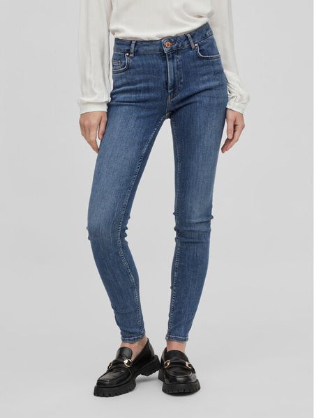 Vila Jeansy Sarah 14082132 Granatowy Skinny Fit. Niebieskie jeansy Vila, s, bez wzorów, z bawełny. Za 149.99 zł.