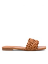 DeeZee Klapki Don't Stop Me KL-E82022-19 Brązowy. Brązowe klapki DeeZee, bez wzorów, ze skóry, bez obcasa, bez zapięcia. Za 69.99 zł.