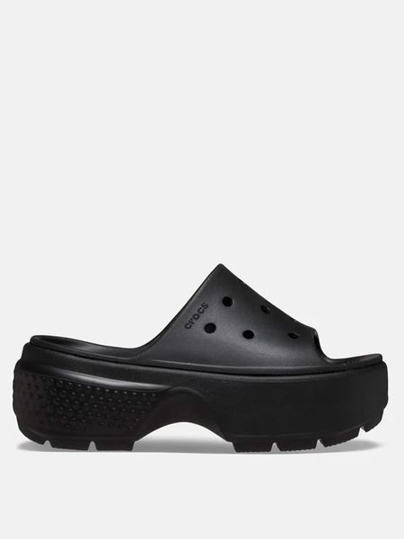 Crocs Klapki "Stomp" w kolorze czarnym rozmiar: 39/40. Czarne klapki Crocs, bez wzorów, klasyczne, z otwartym noskiem, bez obcasa, na platformie, bez zapięcia. Za 126.75 zł.