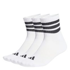 Skarpety 3 Stripes Cushioned Sportswear Mid Cut Socks 3 Pair Pack. Białe skarpetki adidas, bez wzorów. Za 59.95 zł.