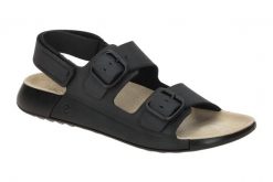 Sandały na obcasie damskie Ecco Cozmo. Czarne sandały ECCO, bez wzorów, z materiału, eleganckie, bez obcasa, na obcasie, bez zapięcia. Za 402.50 zł.