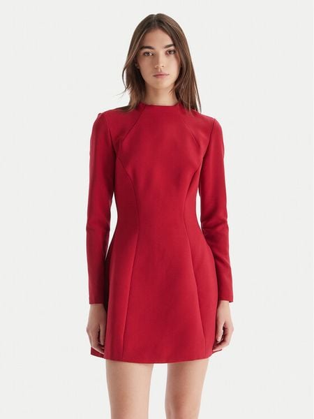 Bardot Sukienka koktajlowa Delphi 59527DB Czerwony Regular Fit. Czerwone sukienki Bardot, bez wzorów, z syntetyku, wizytowe, bez kołnierzyka, bez ramiączek. Za 509.99 zł.