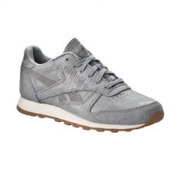 Buty do chodzenia damskie Reebok CL Lthr Clean Exotics. Szare buty treningowe Reebok, bez wzorów, z materiału, bez zapięcia, na fitness i siłownię. Za 341.00 zł.