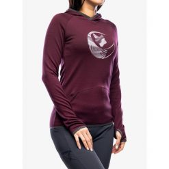 Bluza z kapturem damska Sensor Merino Up Fleece Hooded. Czerwone bluzy Sensor, na zimę, m, bez wzorów, sportowe, bez ramiączek, z kapturem. Za 381.99 zł.