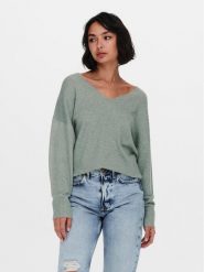 ONLY Sweter Rica 15224360 Zielony Regular Fit. Zielone swetry ONLY, m, bez wzorów, z syntetyku, bez ramiączek. Za 69.99 zł.