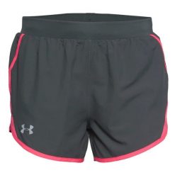 Damskie spodenki Under Armour FLY BY SHORT. Szare szorty sportowe Under Armour, bez wzorów, z materiału, na fitness i siłownię. Za 89.99 zł.
