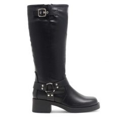 Kozaki Jenny Fairy. Czarne kozaki Jenny Fairy, bez wzorów, bez obcasa, na płaskiej podeszwie, bez zapięcia. Za 137.99 zł.