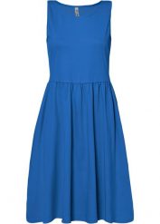 Sukienka shirtowa z kieszeniami, z czystej bawełny. Niebieskie sukienki bonprix, bez wzorów, z bawełny, bez kołnierzyka, bez ramiączek. Za 97.99 zł.